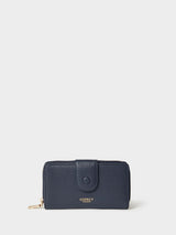 Next Osprey London Blue Core Medium Leather Popper Matinee Purse- Buy online at McGrocer