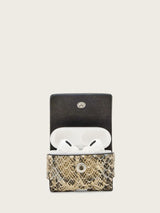 Next AllSaints White Snake Print Leather AirPods Case- Buy online at McGrocer