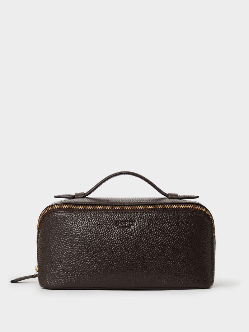 Osprey London The Jet Set brown leather washbag, UK version