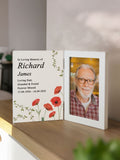 PMC personalised memorial wooden hinged 6x4 photo frame, imported from the UK