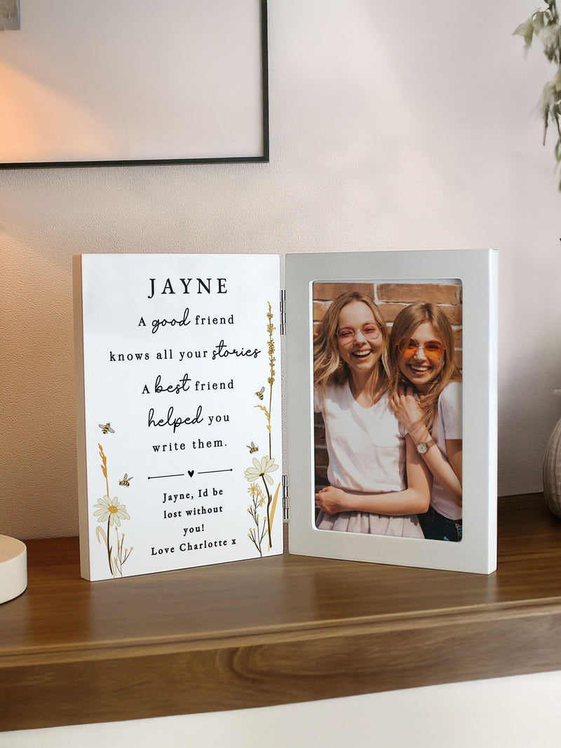 PMC Personalised Friend Wooden Hinged 6x4 Photo Frame, imported from the UK