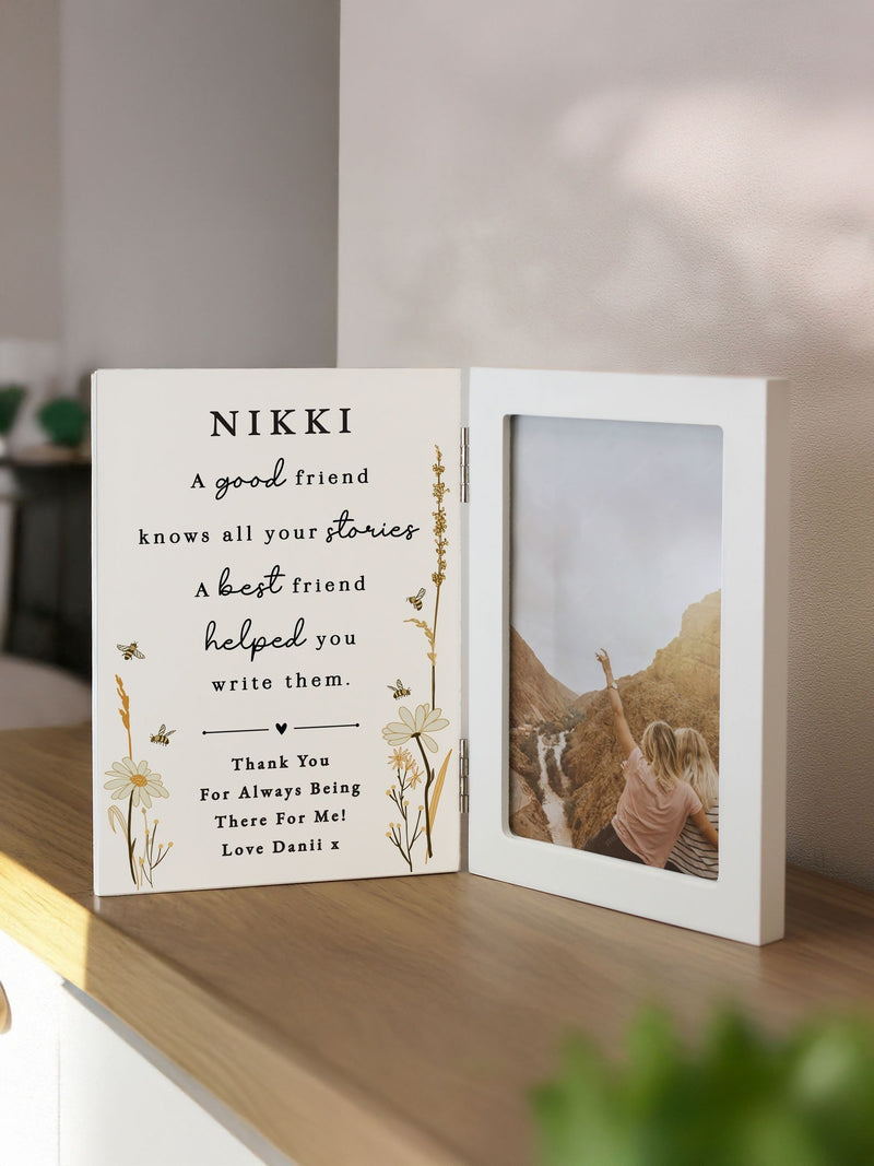PMC Personalised Friend Wooden Hinged 6x4 Photo Frame, imported from the UK