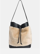Next Whistles Cream Sasha Shearling Tote Bag- Buy online at McGrocer