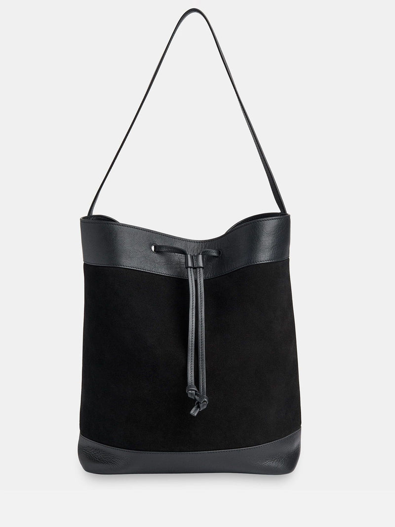 Whistles Sasha suede tote bag black - British product
