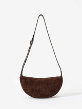 Next Mint Velvet Brown Dolly Textured Suede Scoop Sling Bag- Buy online at McGrocer