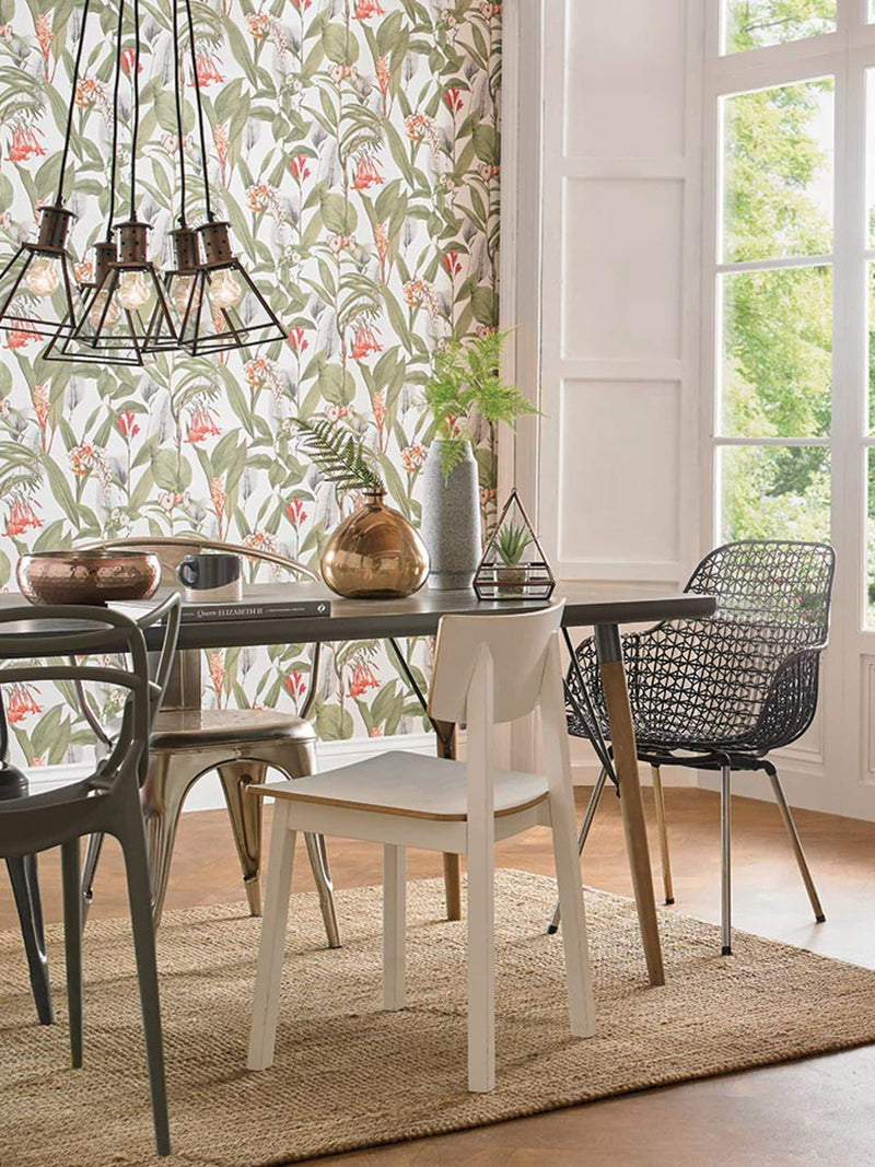 Graham & Brown Powder Botanical A4 wallpaper sample, UK version