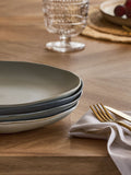 Set of 4 grey Scandi dinner plates stoneware (British brand)