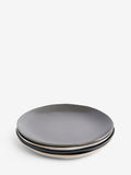 Set of 4 grey Scandi dinner plates stoneware (British brand)