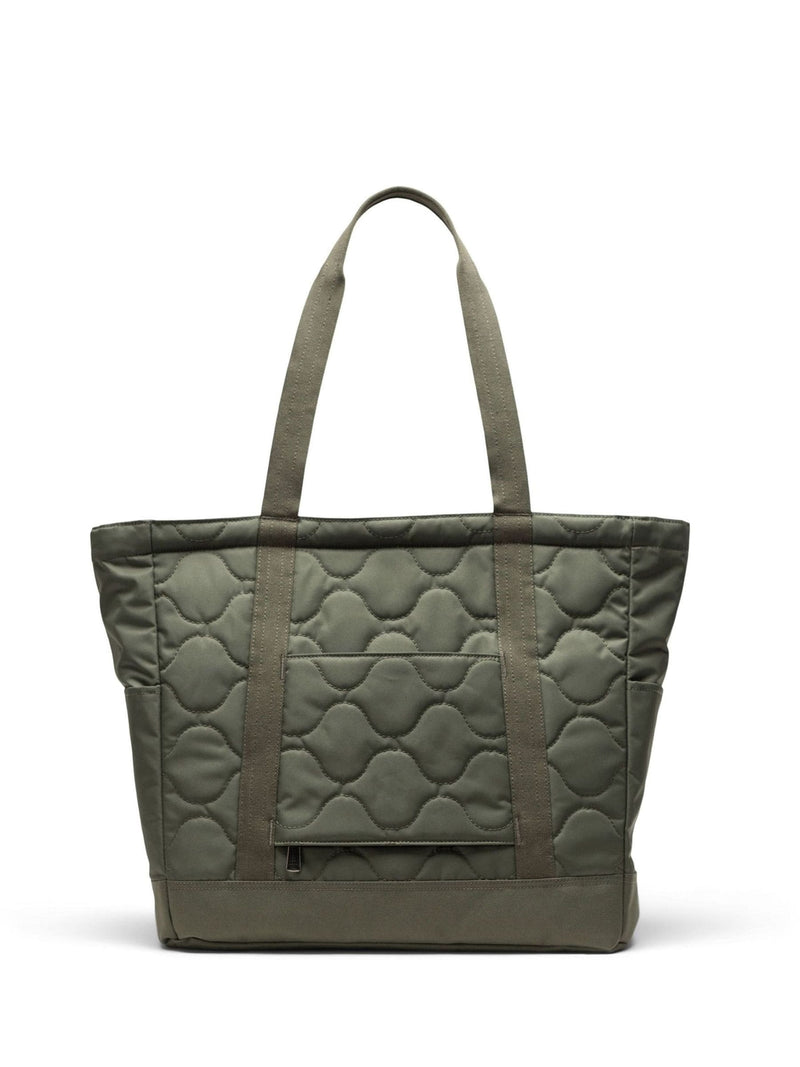 Herschel green heritage quilted capsule tote bag, imported from the UK