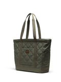 Herschel green heritage quilted capsule tote bag, imported from the UK