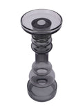 Libra Interiors grey vitrum glass candle holder 30cm, UK version