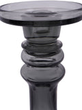 Libra Interiors grey vitrum glass candle holder 30cm, UK version