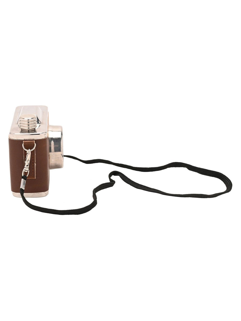 Widdop Brown camera hip flask 11oz - British product