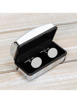 Next Widdop Silver Oval Cufflinks with Engravable Box- Buy online at McGrocer