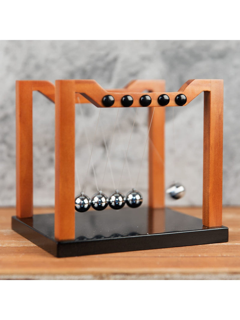 Widdop Brown wooden Newton's Cradle 16 x 18cm, imported from the UK