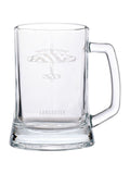 Widdop RAF etched glass tankard Lancaster Bomber 13.5cm (British brand)