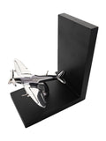 Harvey Makin Spitfire bookends black base silver aircraft, imported from the UK