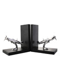 Harvey Makin Spitfire bookends black base silver aircraft, imported from the UK
