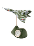Widdop Green RAF Vulcan miniature clock 9cm, UK version