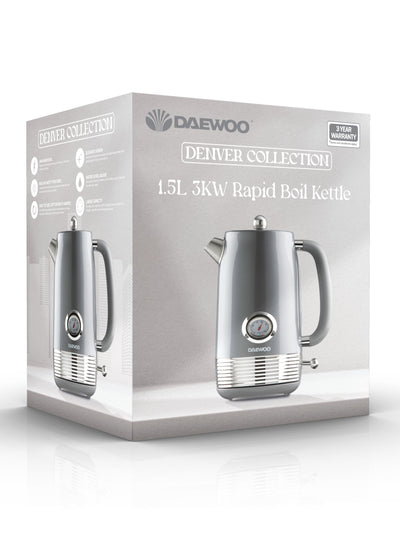 Next Daewoo Grey Denver Electric Kettle 1.5L- Buy online at McGrocer