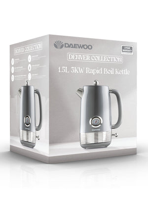 Daewoo grå Denver elektrisk vannkoker 1.5 l