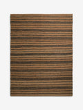 Natural stripe woven jute rug, imported from the UK