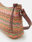 Accessorize Zig Zag raffia shoulder bag, imported from the UK