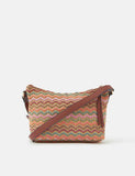 Accessorize Zig Zag raffia shoulder bag, imported from the UK