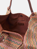 Accessorize zig zag raffia shoulder bag woven stripe, imported from the UK