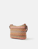 Accessorize Zig Zag raffia shoulder bag, imported from the UK