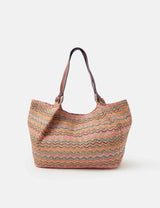 M&S Accessorize Zig Zag Raffia Shoulder Bag- Buy online at McGrocer
