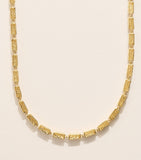 Suzanne Kalan yellow gold block-chain pendant necklace adjustable chain, imported from the UK