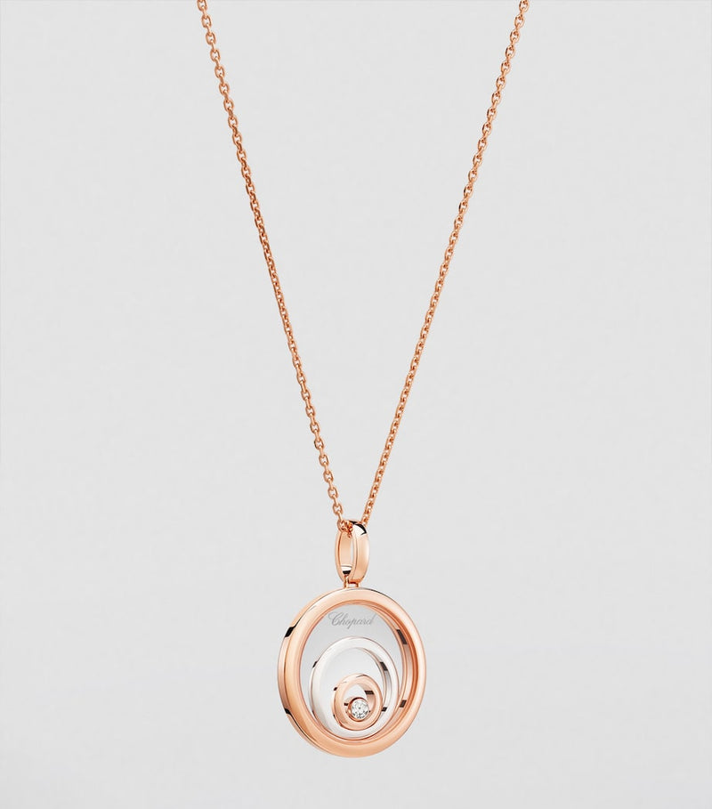 Chopard Happy Spirit necklace rose and white gold, UK version