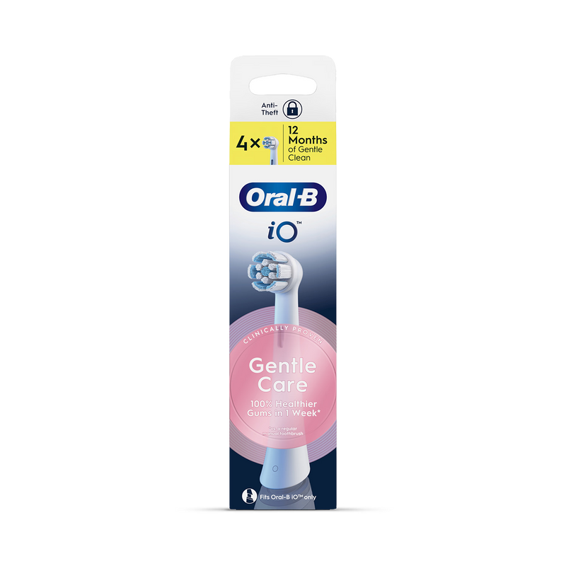 Oral-B Gentle Care replacement brush heads for sensitive gums 4 pack (British brand)