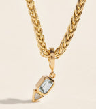 Azlee yellow gold diamond aquamarine March charm, UK version