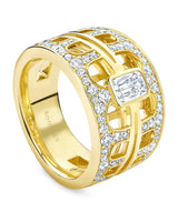 Harrods Boodles Yellow Gold and Diamond Perspective Ring- Buy online at McGrocer