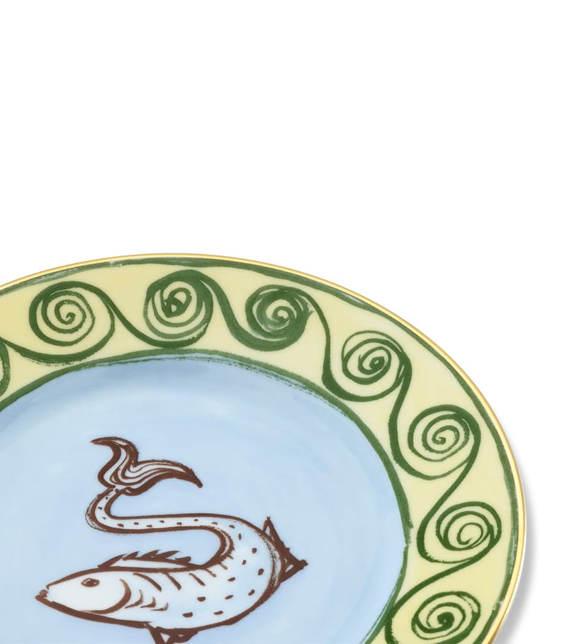 GINORI 1735 porcelain bread plate with gold threading, 16cm, UK version