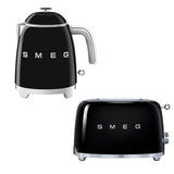 Smeg retro kettle and toaster set in black, UK version