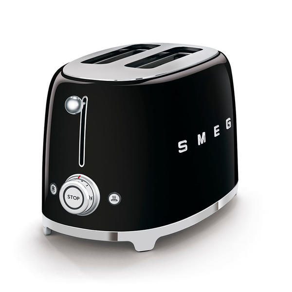 Smeg retro kettle and toaster set in black, UK version