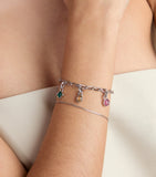 Astrid & Miyu rhodium-plated May birthstone charm - British product