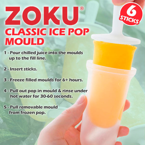 Zoku ice pop mould set of 6 sticks (British brand)