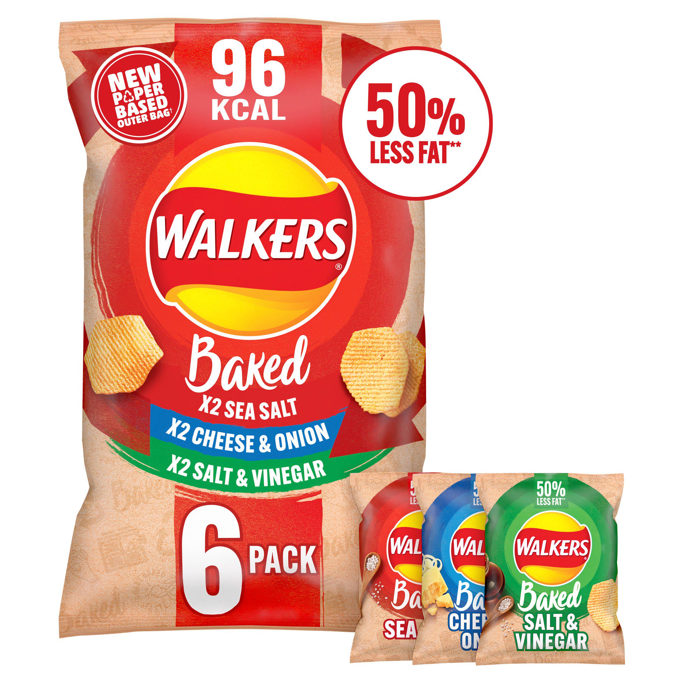 Walkers Baked Variety Multipack Crisps Snacks 6x22g GOODS Sainsburys