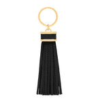 TOM FORD Leather T Tassel Keyring, imported from the UK