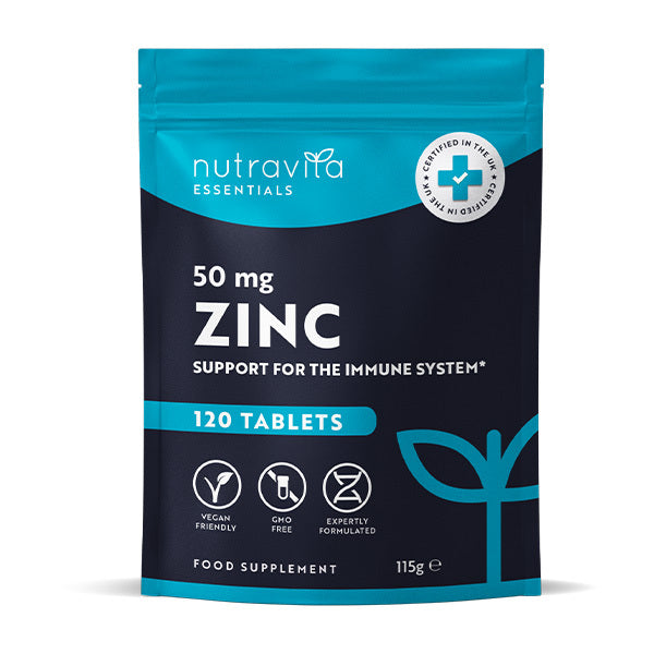 Nutravita zinc tablets 50mg 120 count (British brand)