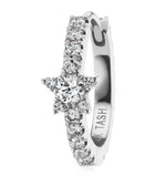 Maria Tash white gold diamond star hoop earring 9.5mm, imported from the UK