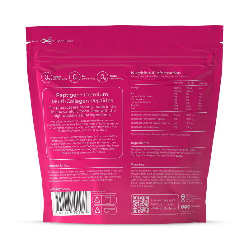 So Body Co collagen supplement multi collagen 30 servings - British product