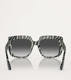 Dolce&Gabbana acetate square sunglasses with zebra tortoiseshell finish, imported from the UK