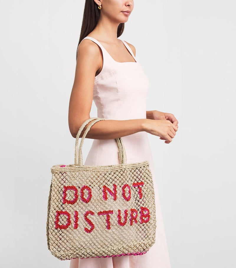 The Jacksons jute tote bag with Do Not Disturb print - British product