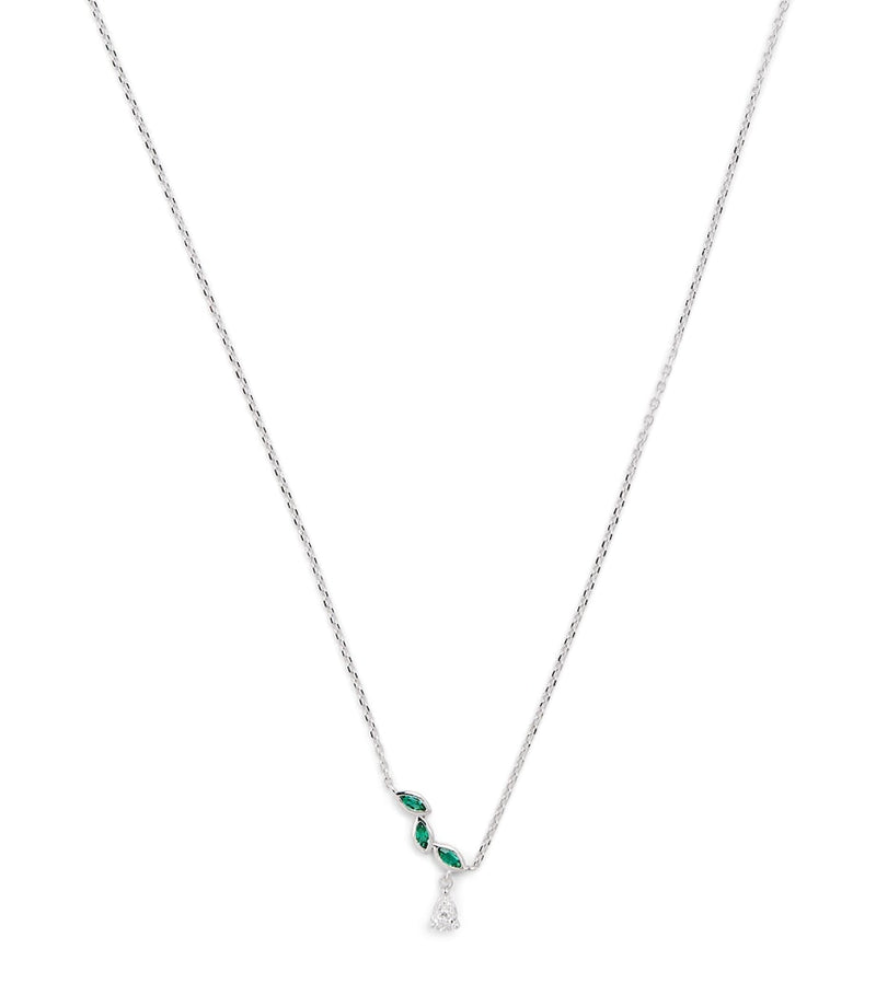 Astrid & Miyu white gold emerald diamond necklace, UK version