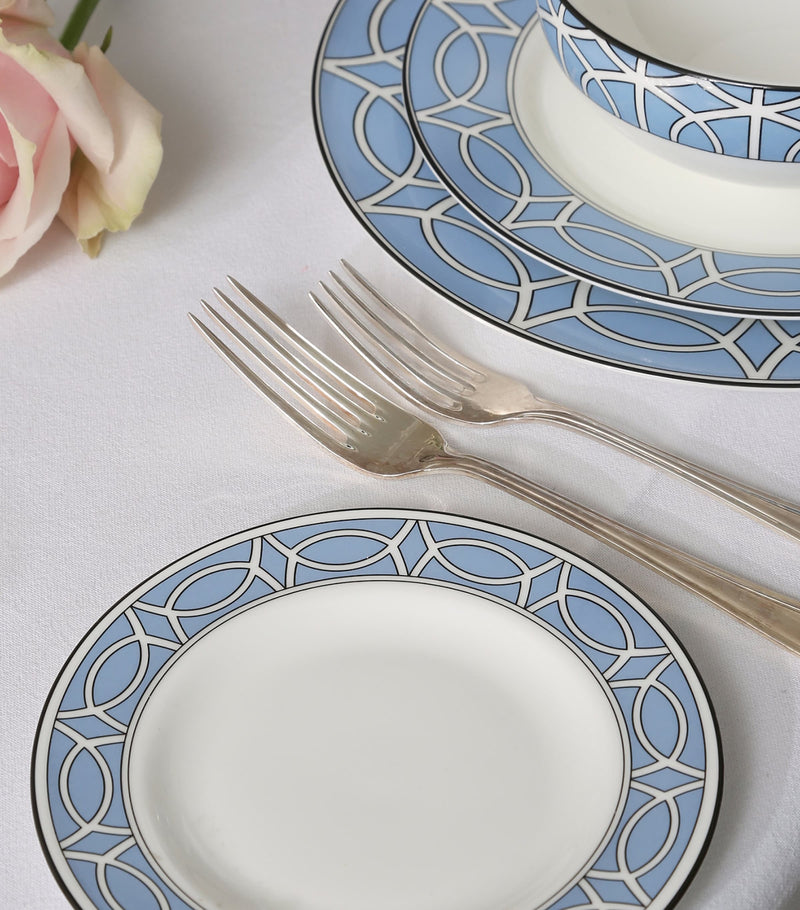 Geometric Print Fine Bone China Dinner Plates Set of 2 (26cm Diameter)
